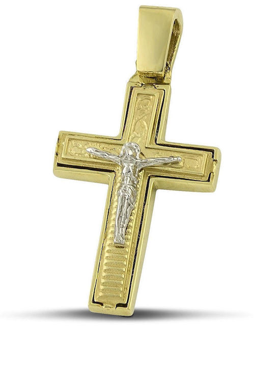 Themelidis Jewels Aur Cruce 14K Față și spate cu Răstignitul