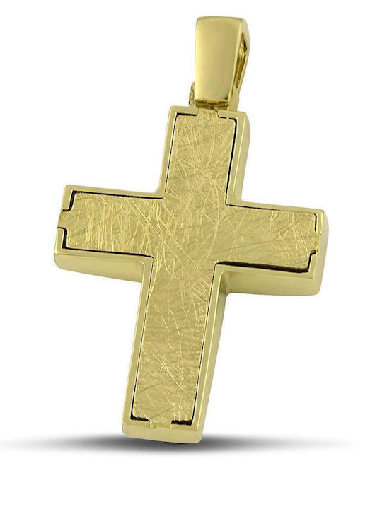 Themelidis Jewels Men's Gold Cross 14K Double Sided