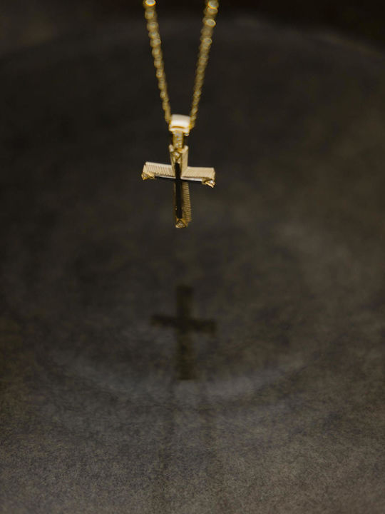 Themelidis Jewels Γυναικείος Χρυσός Σταυρός 14Κ Διπλής Όψης χωρίς Αλυσίδα