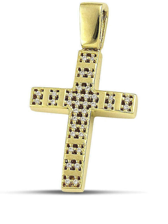 Themelidis Jewels Γυναικείος Χρυσός Σταυρός 14Κ Διπλής Όψης χωρίς Αλυσίδα