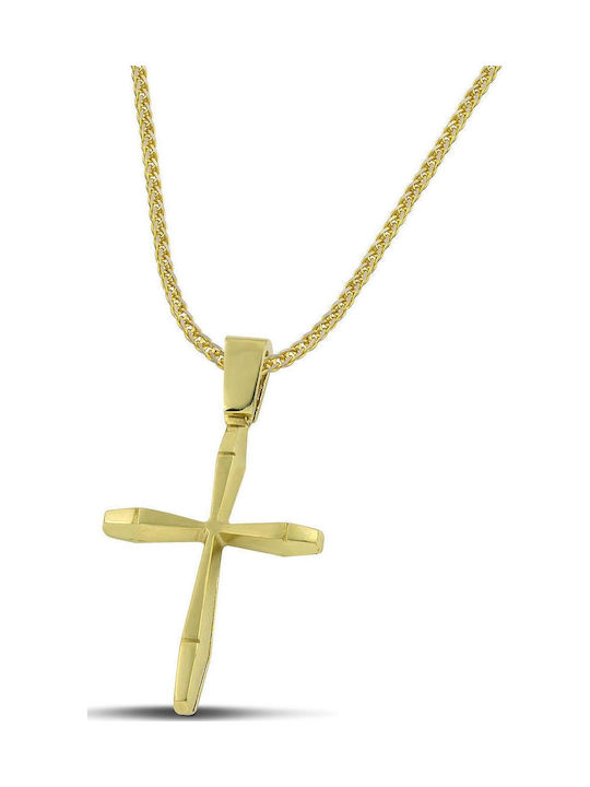 Themelidis Jewels Ανδρικός Χρυσός Σταυρός 14Κ με Αλυσίδα