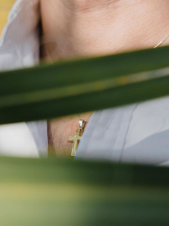 Themelidis Jewels Ανδρικός Χρυσός Σταυρός 14Κ Διπλής Όψης χωρίς Αλυσίδα