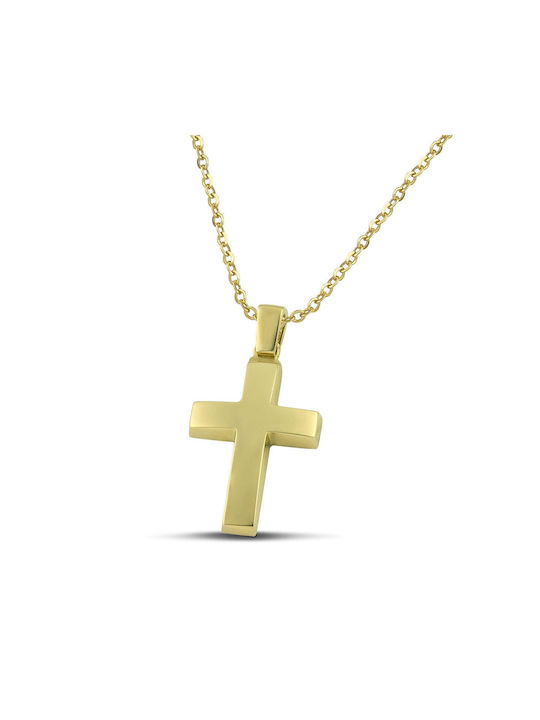 Themelidis Jewels Bărbătesc Aur Cruce 14K Față și spate