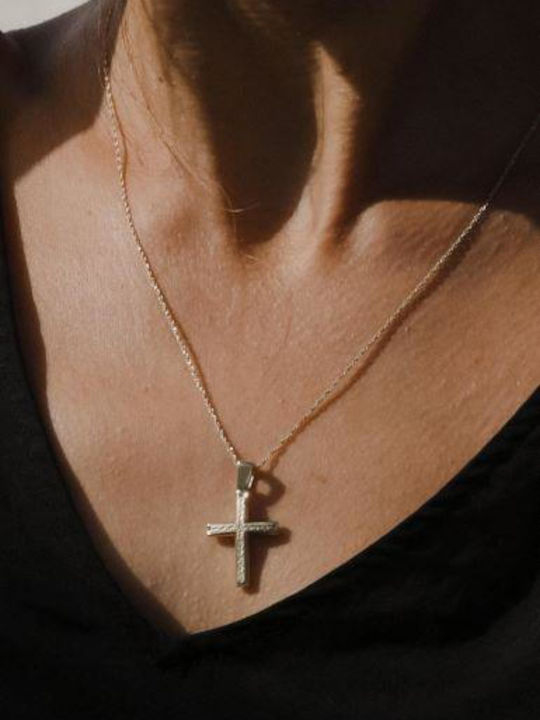 Themelidis Jewels Ανδρικός Χρυσός Σταυρός 14Κ Διπλής Όψης χωρίς Αλυσίδα