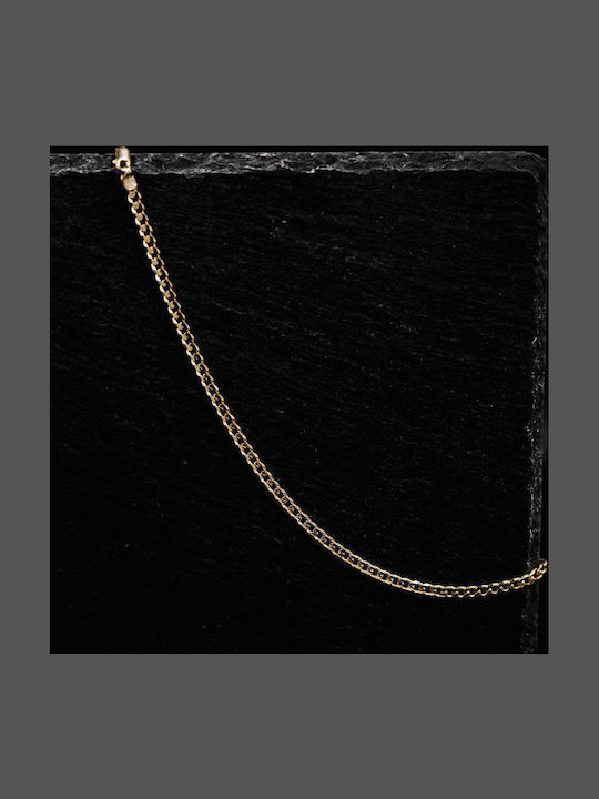 Themelidis Jewels Ανδρική Ασημένια Αλυσίδα Λαιμού Επιχρυσωμένη Λεπτή Πάχους 4.1mm και Μήκους 45cm