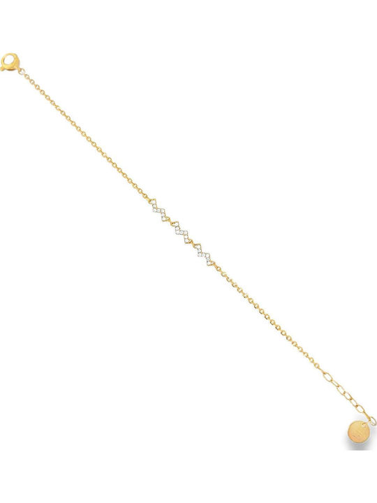 Rebecca Women's Bracelet made of Silver Gold Plated with Zircon