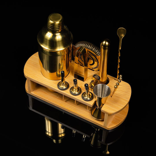 Комплект за коктейли Klausberg Kb-7583 за бармани, златен, 16 части