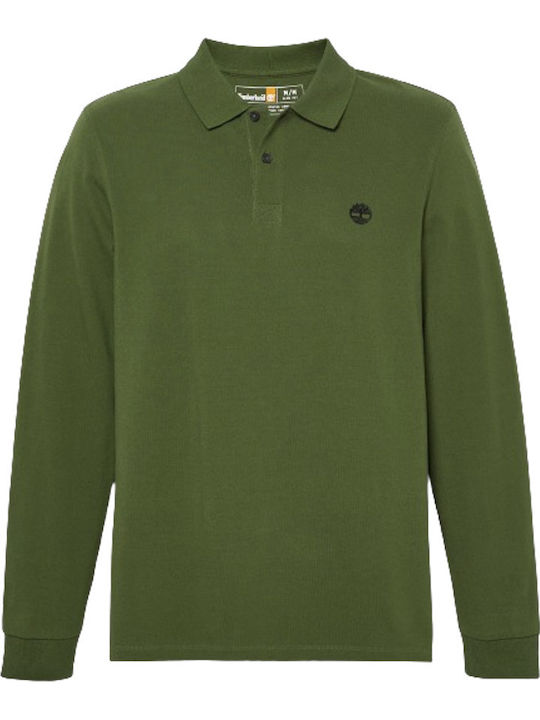 Polo Long Sleeve Blouse Dark Green