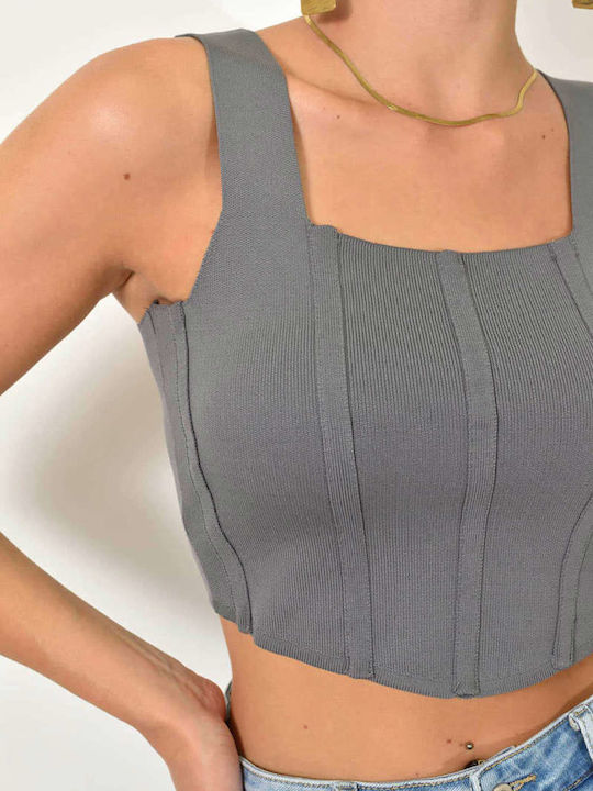 Potre Bluză Corset pentru Femei Charcoal