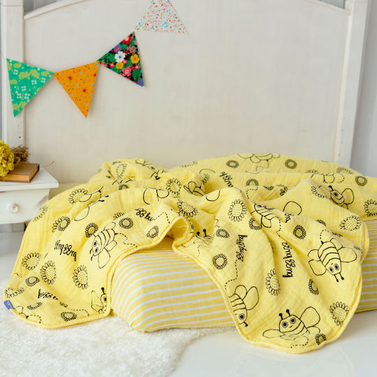 Milk&Moo Одеяло за пелени Yellow Жълт 90x110см.