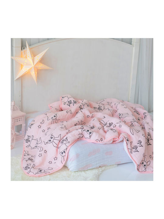 Milk&Moo Одеяло за пелени Pink Розов 90x110см.