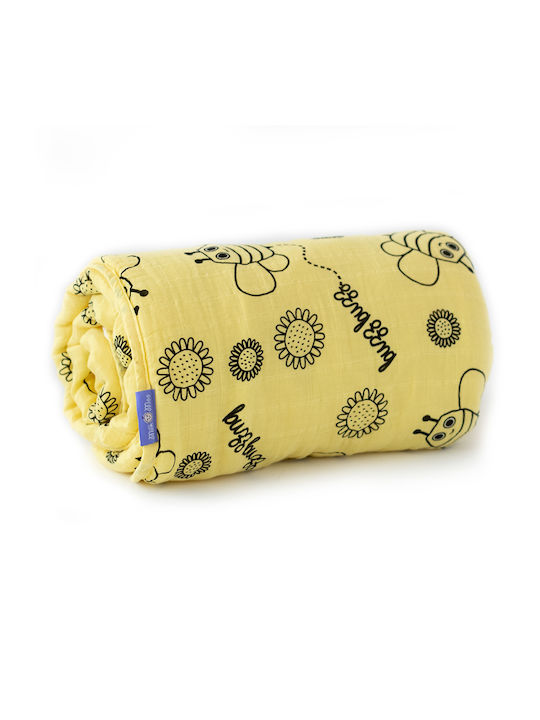 Milk&Moo Decke zum Einwickeln Yellow Gelb 90x110cm.