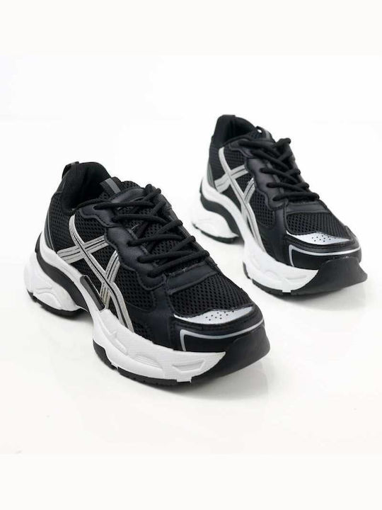 Plato Sneakers Black With Silver Stripes