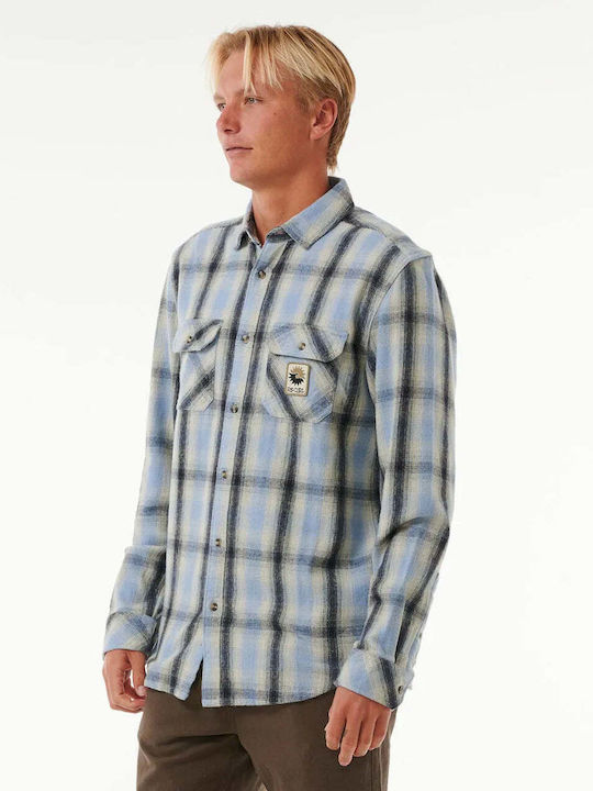 Rip Curl Culture Men's Shirt Long Sleeve Flannel Sparky Blue