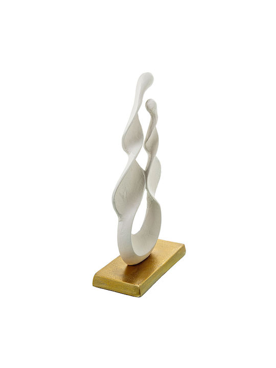 Dekorative Figur Alexandra House Living Weiß Gold Aluminium Abstrakt 23 X 12 X 45 Cm