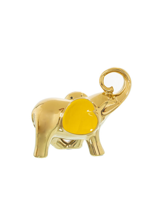 Dekorative Figur Alexandra House Living Gold Keramik Elefant 20 x 9 x 18 cm