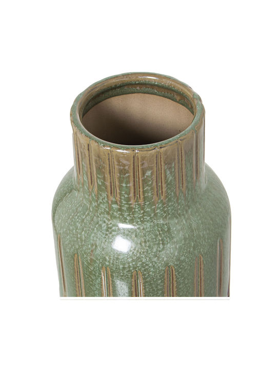 Vase Alexandra House Living Brown Green Ceramic 12 X 12 X 31 Cm