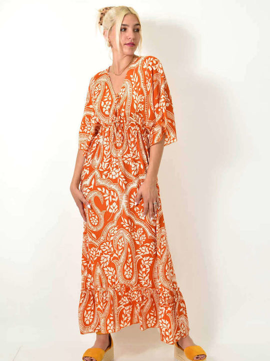 Summer Maxi Evening Dress Orange