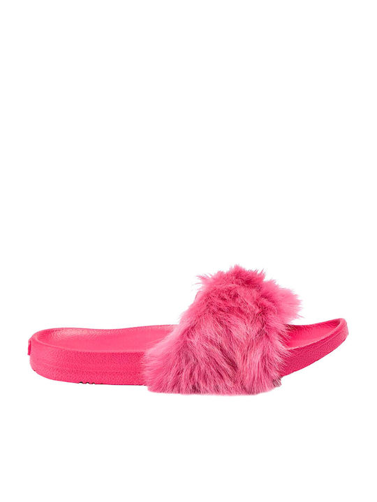 Ugg Australia Leather Women's Flat Sandals in Fuchsia Color