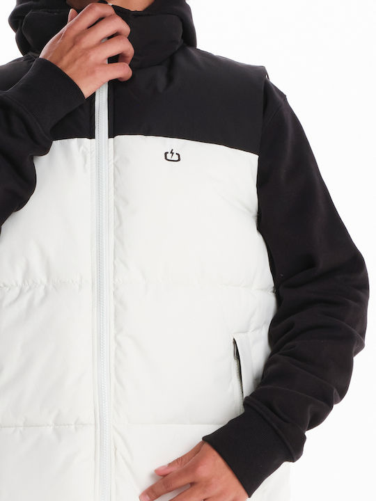 Безръкавно Зимно Puffer Мъжко Яке Бяло