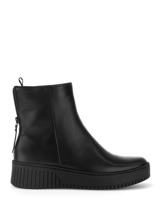 Leather Women's Ankle Boots Black
