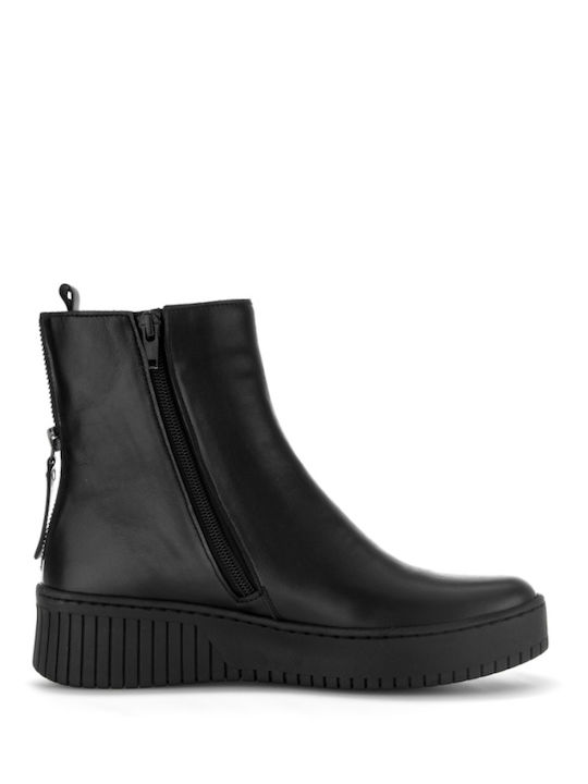 Leather Women's Ankle Boots Black