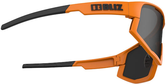 Bliz Fusion Cycling Glasses with Orange Frame and Mirror Lenses Dark Transparent
