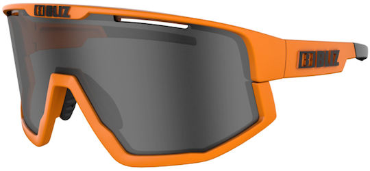 Bliz Fusion Cycling Glasses with Orange Frame and Mirror Lenses Dark Transparent