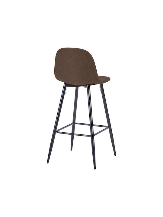 Stool Bar with Backrest Metallic Bella Brown / Black 41x47x93cm