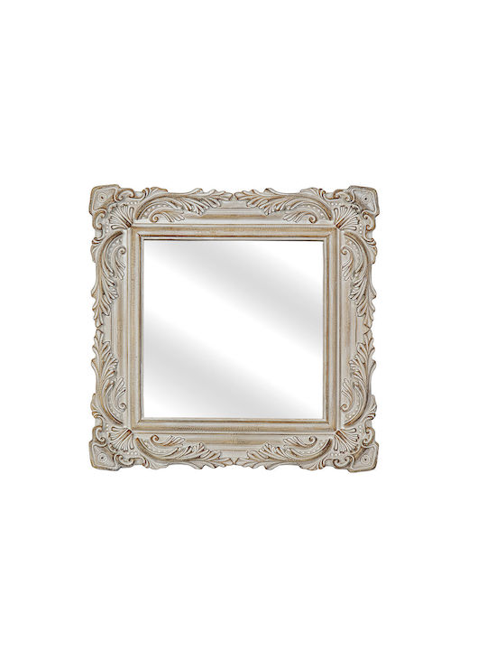 Romimex Wall Mirror with Beige Plastic Frame 31x31cm 1pcs