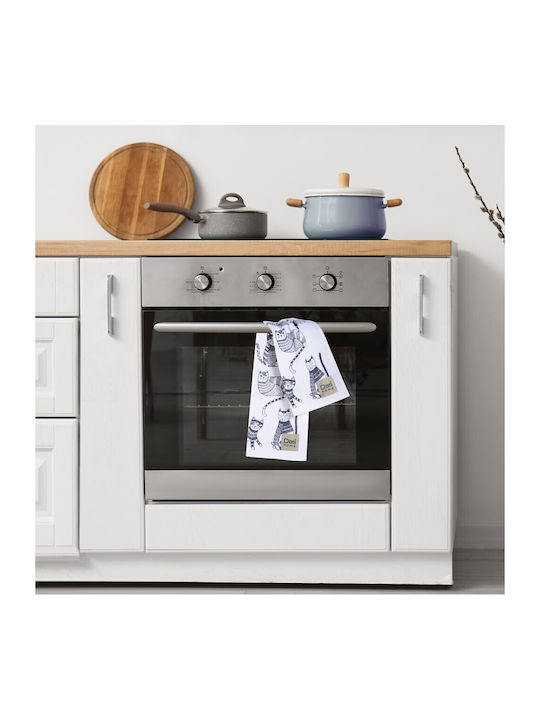 Das Home 0735 Ποτηρόπανο από 100% Βαμβάκι σε Γκρι Χρώμα 40x60cm 2τμχ