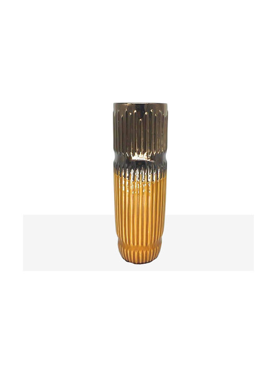 Romimex Decorative Vase Yellow 13x13x42cm