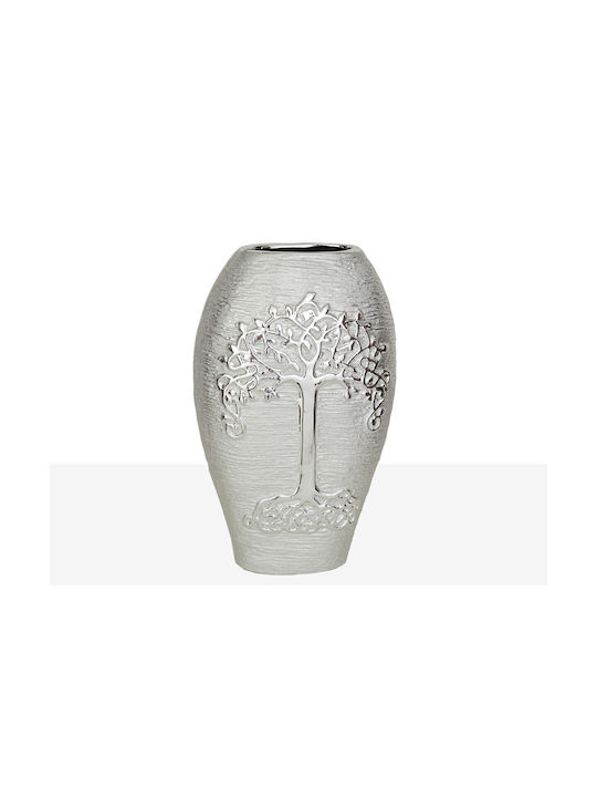 Romimex Decorative Vase Silver 20x11x32cm