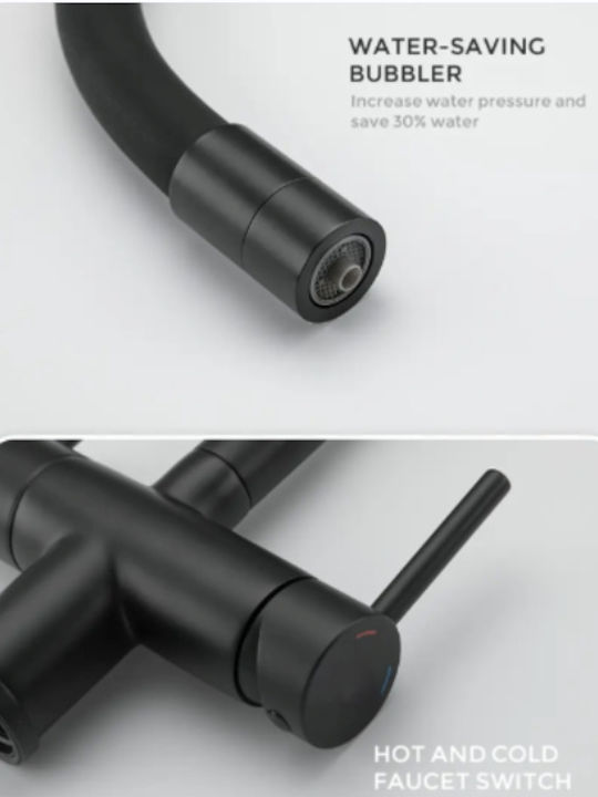Bonken U-Shaped Kitchen Faucet Counter Black
