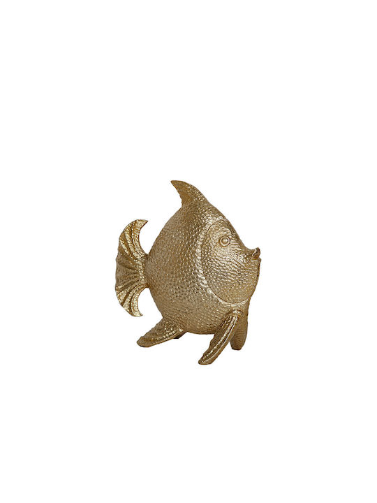 Dekorative Figur Romimex Goldharz Fisch 25 x 26 x 12 cm