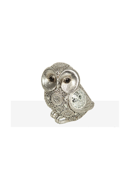 Decorative Figure Romimex Silver Resin Owl 10 X 12 X 8 Cm