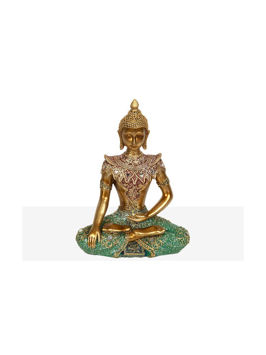 Figurină Decorativă Romimex Buddha din Rășină Aurie 16 X 22 X 8 Cm