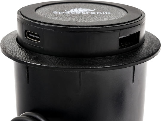 Round Countertop Socket Spacetronik Sps-r0d3b