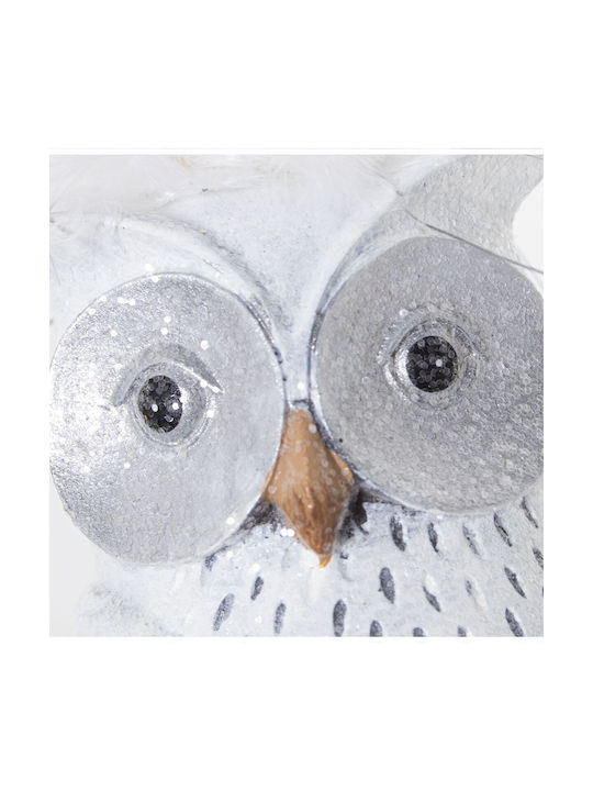 Decorative Figure Alexandra House Living White Silver Acrylic Plastic Melamine Owl