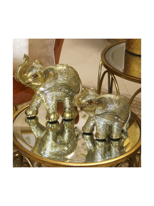 Dekorative Figur Alexandra House Living Gold Acryl Kunststoff Melamin Elefant