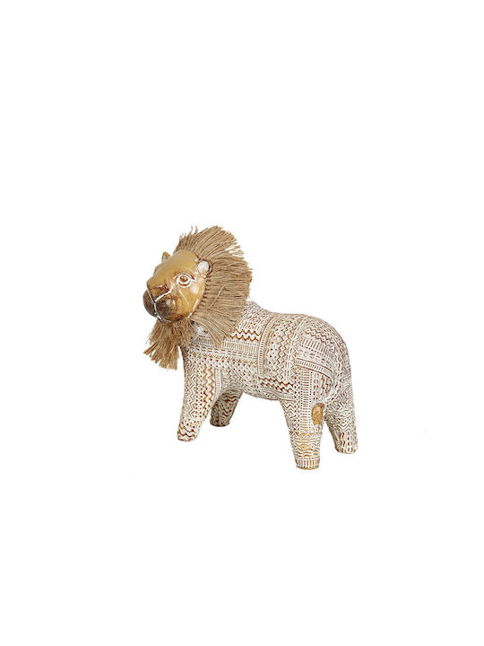 Decorative Figure Romimex Beige Polyresin Lion 13 X 26 X 26 Cm