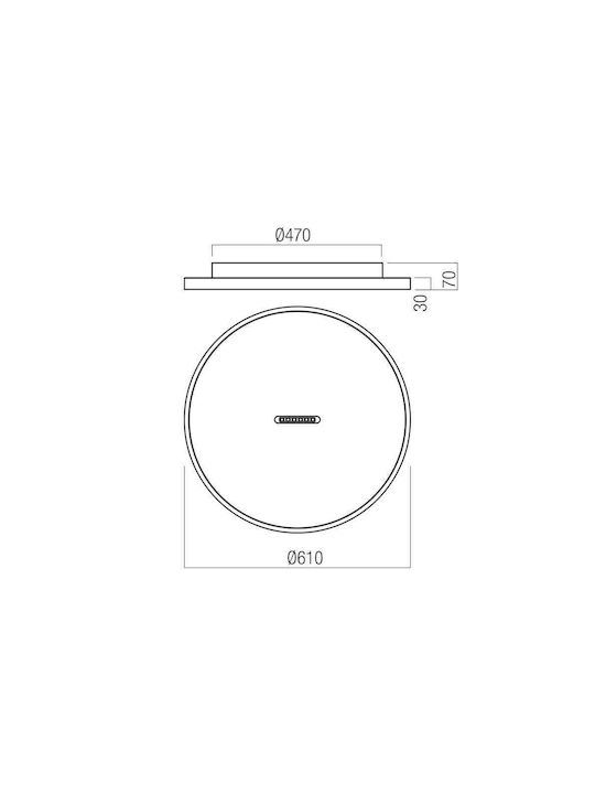 Redo Group Button Pl Πλαφονιέρα Οροφής με Ενσωματωμένο LED