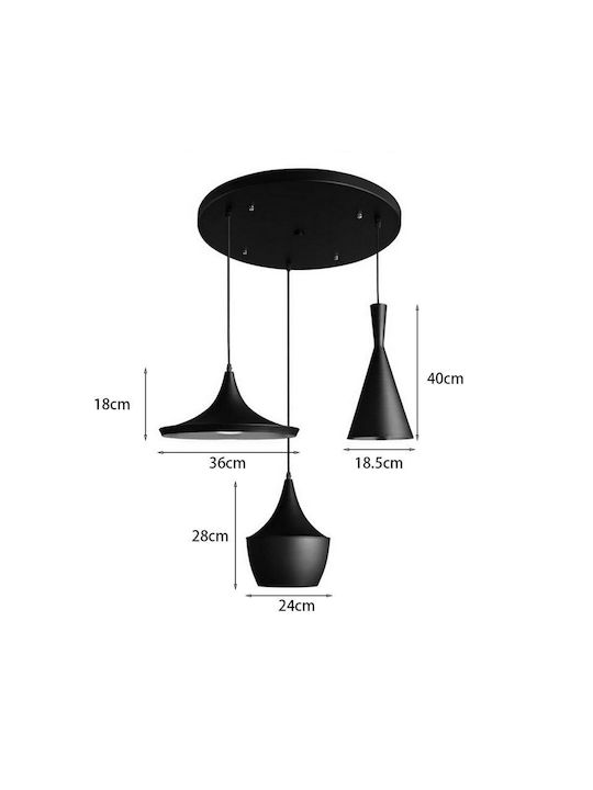 Pakketo Latren Κρεμαστό Φωτιστικό για Ντουί E27 Χρυσό 50x50x100εκ.