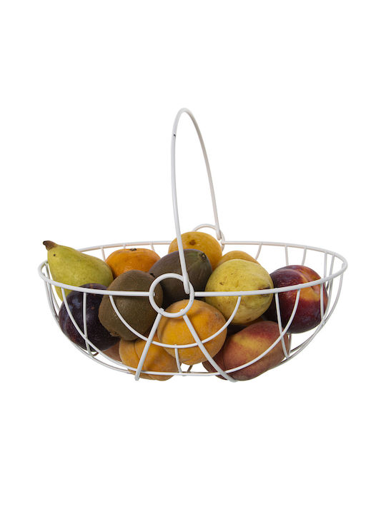 Alexandra House Living Fruit Bowl Metallic White 29x22x12cm