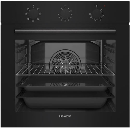 Princess FN25200B + PS 55500 Фурна над плот 70лт с керамични котлони Ш55.8см.