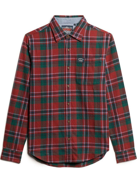 Lumberjack Long-sleeved Cotton Shirt Checked Buckshot Check Red