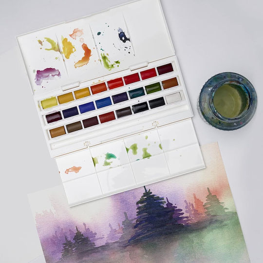 Winsor & Newton Cotman Σετ Νερομπογιές Πολύχρωμες 24τμχ