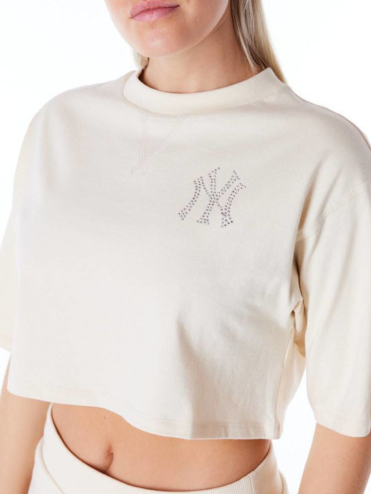 New Era Damen Crop T-shirt Sand