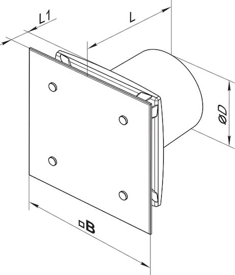 Vents Modern Επιτοίχιος Εξαεριστήρας Μπάνιου 100mm