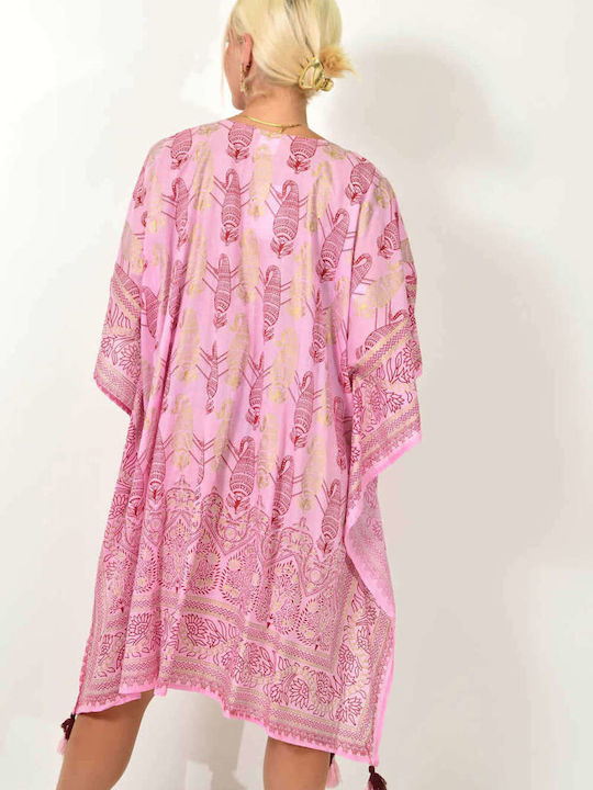 Potre Feminin Caftan de Plajă Fuchsia